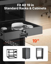 2U Rack Mount Drawer, 50 lbs Max Load-Bearing, Lockable Server Cabinet Case, Sli