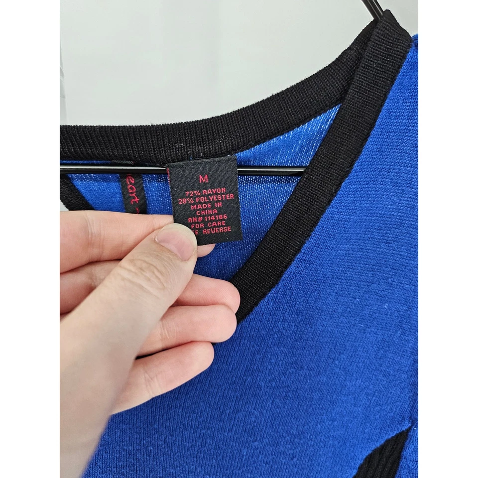 Mini vestido suéter azul manga larga vintage Y2K Heart N Crush para mujer talla M Foto 4 de 4