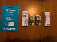 Raspberry Pi Zero 2 W w/Headers x 2, Samsung Evo Select MicroSDXC 128gb Bundle