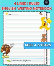 4 Line English Writing Practice Notebook for Kids: Handwriting Practice Book of