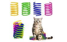 30-Pack Colorful Spiral Cat Spring Toys for Indoor Kittens   Interactive Coil