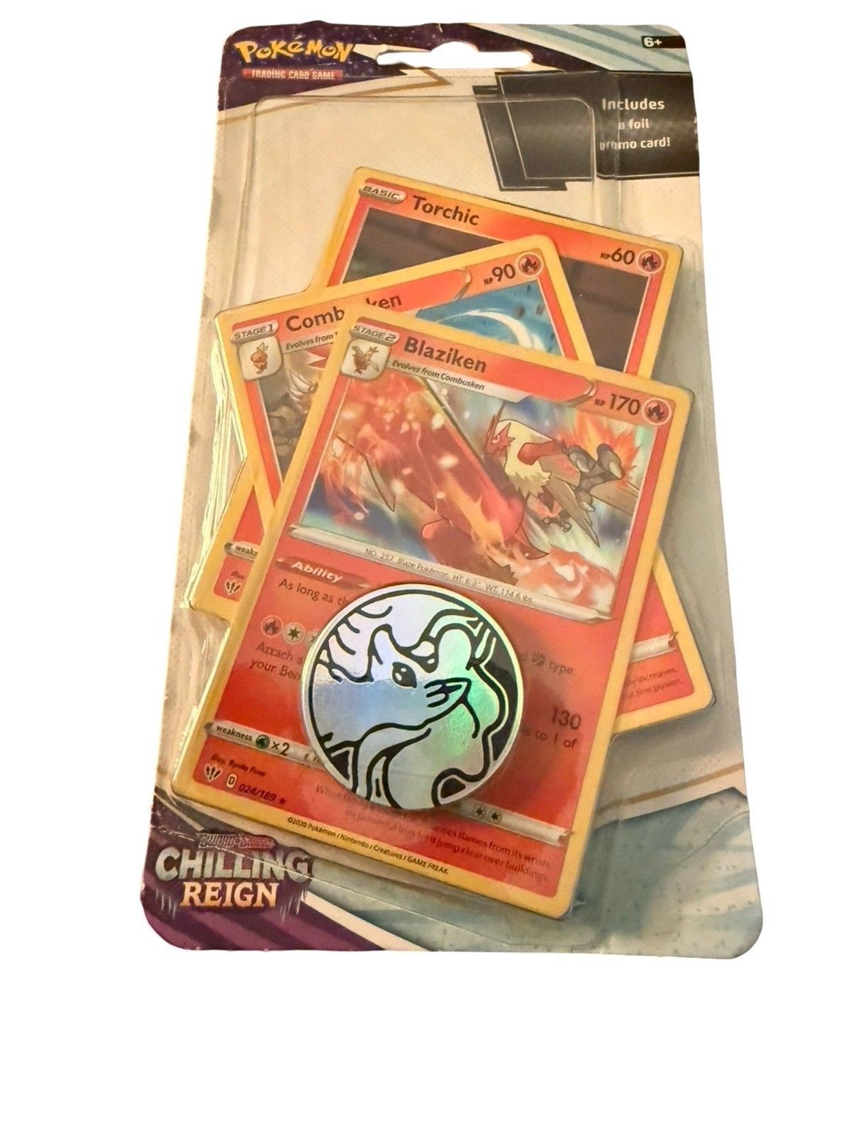 Pokemon Chilling Reign Booster Pack 10 Cards 3 Promo Cards Coin Sealed