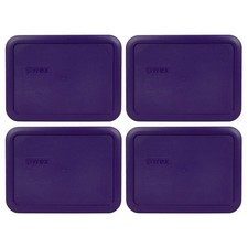 Pyrex 7210-PC 3-Cup Plum Purple Food Storage Replacement Lids 4-Pack