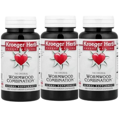 Kroeger Herb Products Wormwood Combination 100 vcaps Each (Pack of 3)
