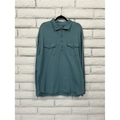 Pendleton The Spinmaker Blue Pullover Shirt Men's XXL 2XL Quarter Zip