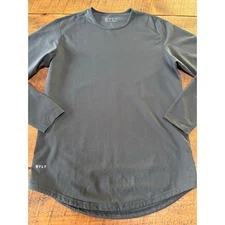 BYLT Mens Premium Basics Lux Drop Cut Long Sleeve Gray Shirt Size Medium