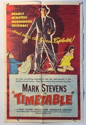 Timetable Mark Stevens Original Vintage Movie Poster One-Sheet Folded
