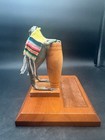 Vintage Taxidermy Green Frog Playing Bongos Plaque Mexico — photo 1