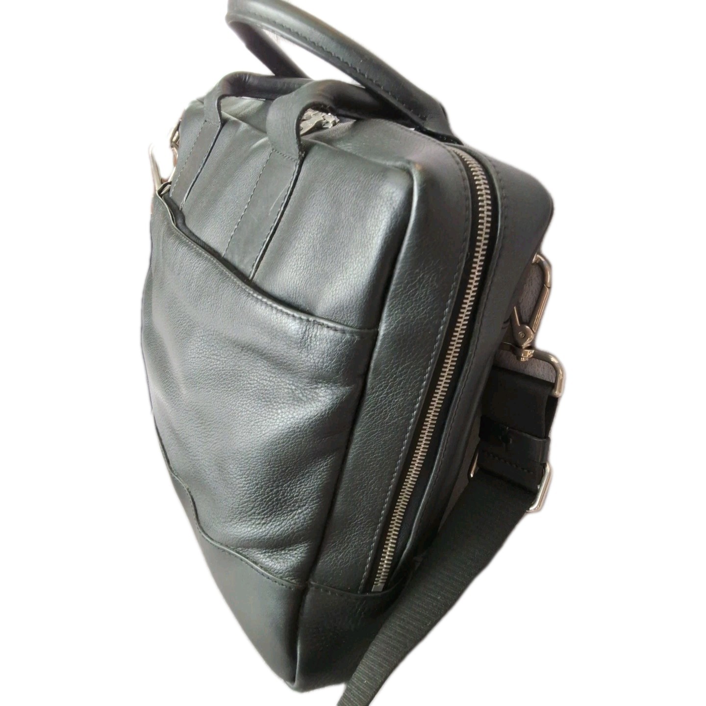 Daveed Canada Men's Business Shoulder Bag Slim Briefcase Leather Black Sold Out image 3