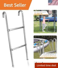 Galvanized Steel Trampoline Access Ladder - 264 lbs Load Capacity, 2 Steps