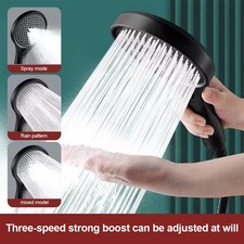Superior Flow Performance Black Shower Head with 3 Modes and Large Spray Nozzle