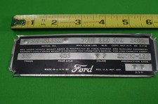 Vintage Ford 3hd Data Plate Metal Prod Coe 28mho-195