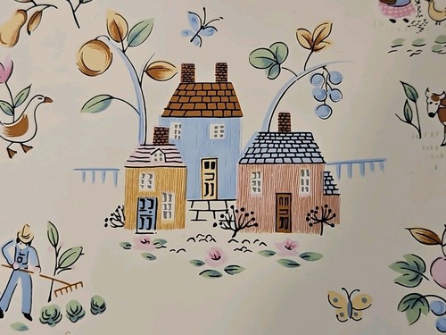 International Tableworks Vtg. Heartland wood tile Trivet/Wall Hanger Farm Scene - Picture 4 of 12