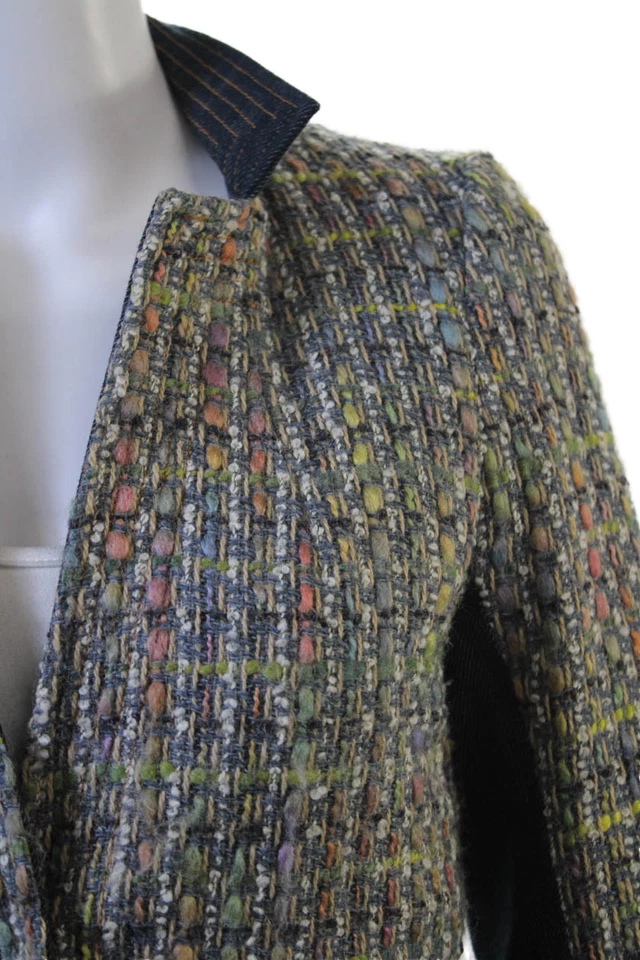 Rebecca Taylor Womens Designer Multi-Color Blazer Long Sleeve V-Neck Size 4 - Image 2 of 4