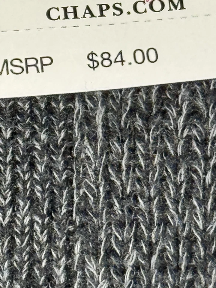 Chaps Sweater Mens 4XL Gray Charcoal Twist Kent Elbow Patch Pullover New - Image 4 of 4