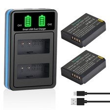 LP-E10 LP E10 Battery 2 Pack and Dual Charger for Canon EOS Rebel T3 T5 T6 T7...