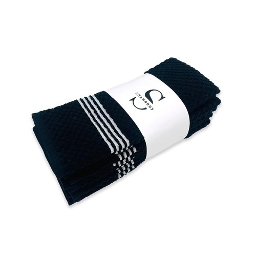 Cotton Kitchen Dish Towel Set of 5, 100% Cotton Dish Towels for Kitchen, Blac...
