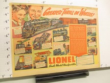 newspaper ad 1940 LIONEL TRAIN toy railroad magnetic crane free catalog GTOW