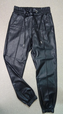Pucka Fashion Hose Schlupfhose lederoptik Gr.M eher wie S 36/38 Schwarz