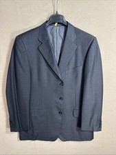 @ Ermenegildo Zegna 44L Charcoal Gray Sport Coat Solid 3 Button Wool Super 100's
