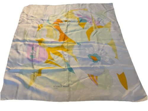 Vintage Jeanne Lanvin Silk Scarf Floral Print France #RN18699