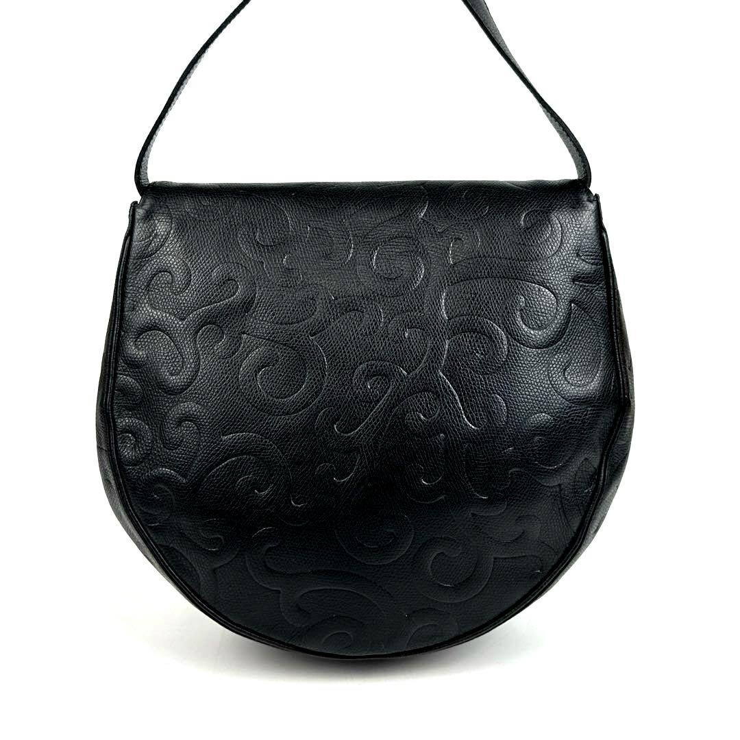 Borsa a tracolla Yves Saint Laurent in pelle arabesca nera autentica dal Giappone