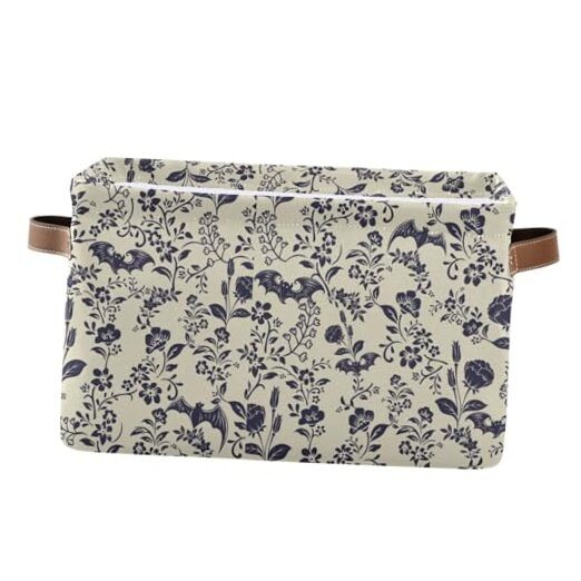 Goth Bats Collapsible Storage Basket Bin Organizer Cube White 14 Inch