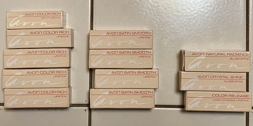 Vintage 80s Avon Lipstick New-Old-Stock Satin Smooth/Color Rich/OTHERS Lot Of 12