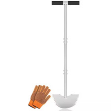 38 In. Serrated Steel Lawn Tool Half Moon Shovel Edger, Durable and Rust-Proof w