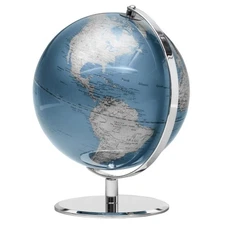 Torre & Tagus 8" Blue Desk Globe For Office Home on Metal Stand - Earth Globe...