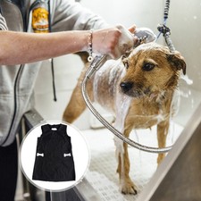 Black Halter Neck Dog Groomer Apron Reusable Sleeveless Working Apron