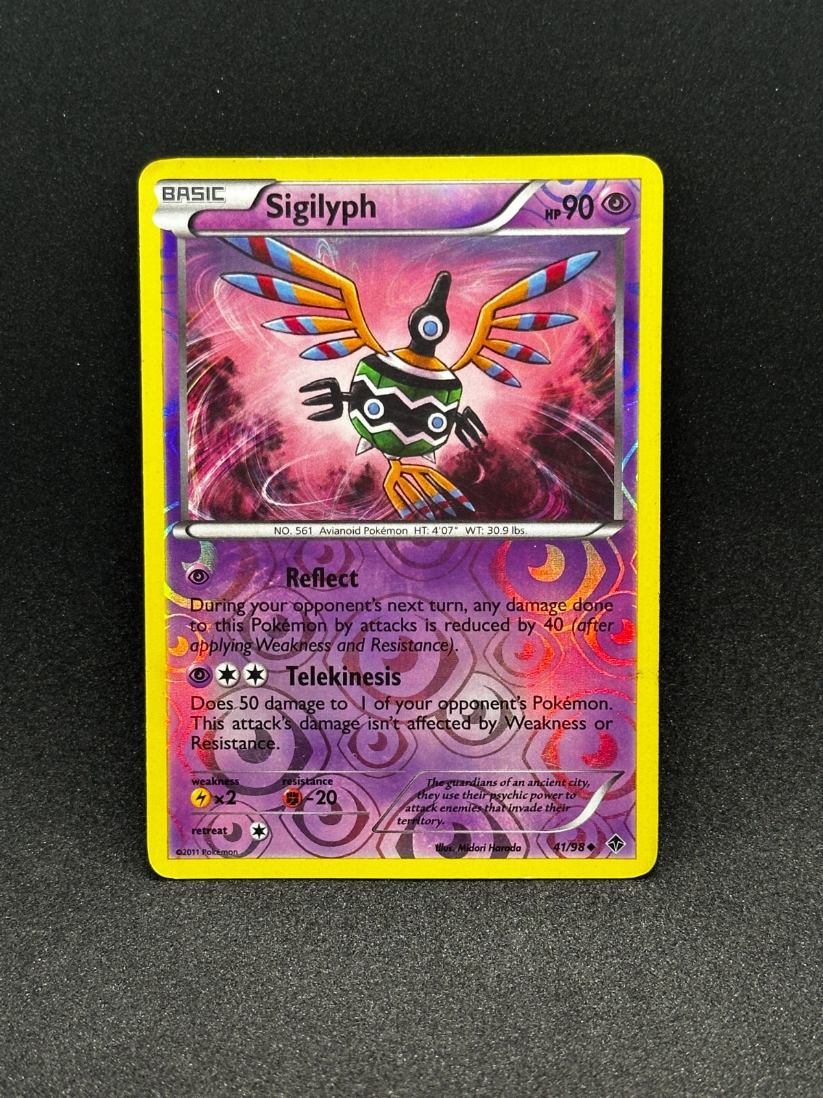 Sigilyph 41/98 Emerging Powers Reverse Holo Pokemon LP