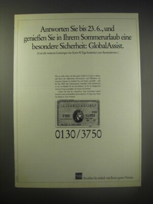 1990 American Express Card Ad (in German)- Antworten Sie bis 23.6.