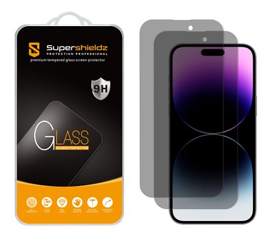 2x Supershieldz Privacy Tempered Glass Screen Protector for iPhone 14 Pro Max 