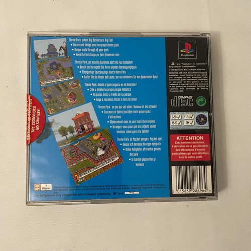 Theme Park Sony Playstation 1 PS1 PSX PAL Game Complete with Manual AUS Seller - Picture 3 of 3