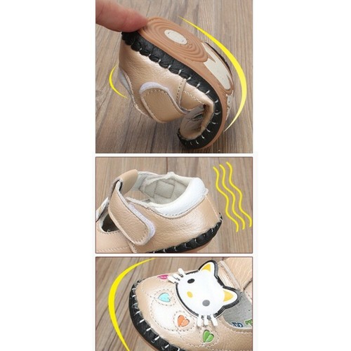 Baby Mädchen Lauflernschuhe 20 ~ECHTES LEDER~ Kitty weiß Sandalen Slipper Schuhe - Picture 5 of 5