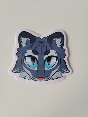 Snow Leopard Grey Cat High Quality Waterproof 2  Sticker Custom Unique Art