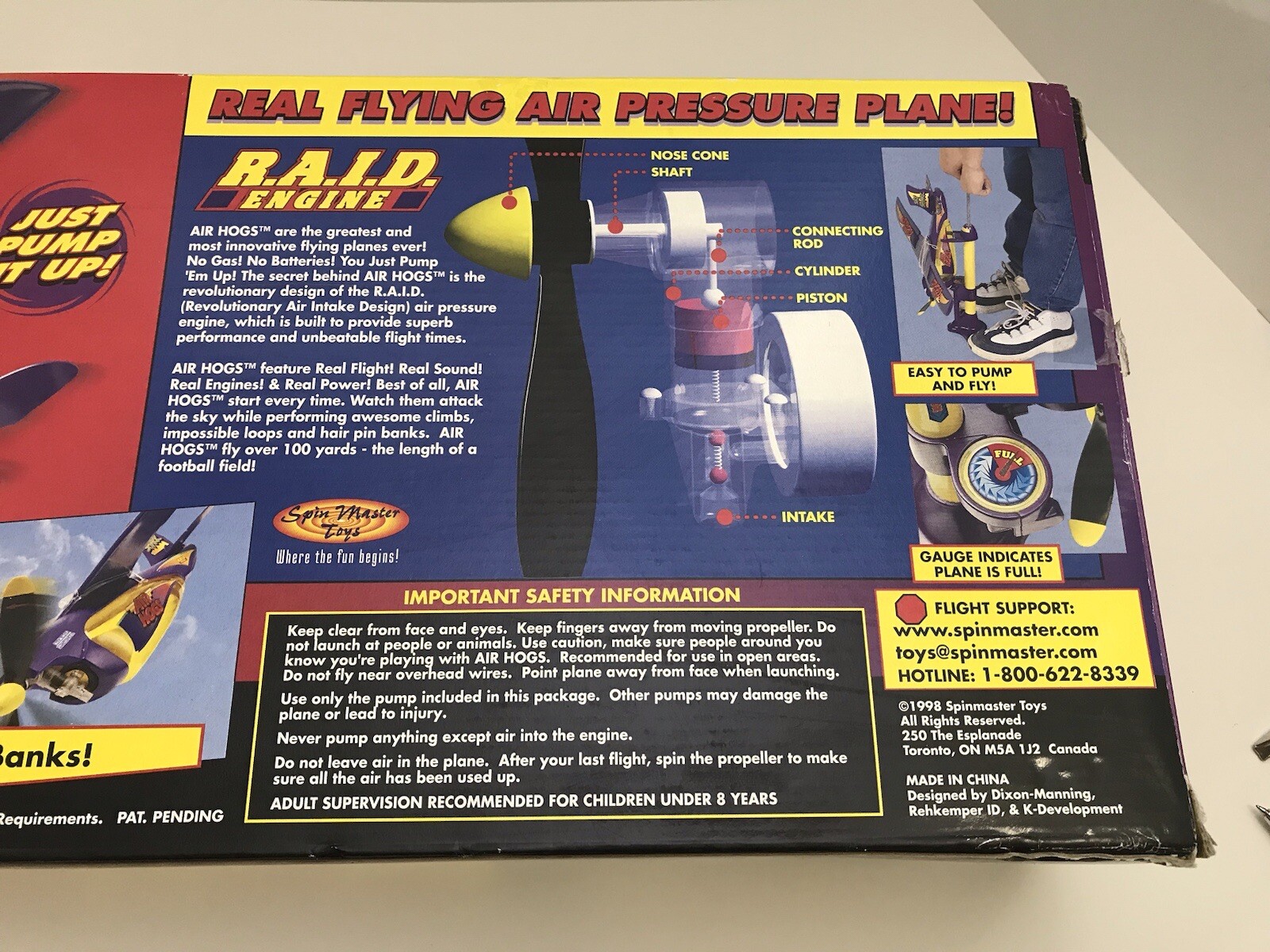 Air Hogs Air Pressure Plane 1998 Spinmaster RARE Awesome 90s Toy for