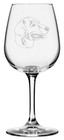 English Foxhound Dog Themed Etched 12.75oz Wine Glass