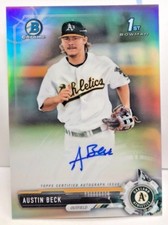Austin Beck 2017 Bowman Draft Chrome Prospect Refractor Autograph Auto #'d/499
