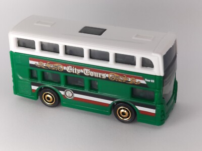 Matchbox Two-Story City Tours Bus Green/White Double Decker Gift