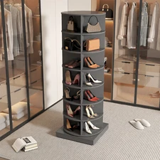 Rotating Shoe Rack Tower 360,Spinning Shoe Rack,7 Tier Lazy Susan Closet Organiz
