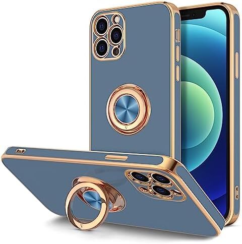 for iPhone 12 Pro Case with Ring Stand, 360� Rotatable Ring Holder Magnetic Kic