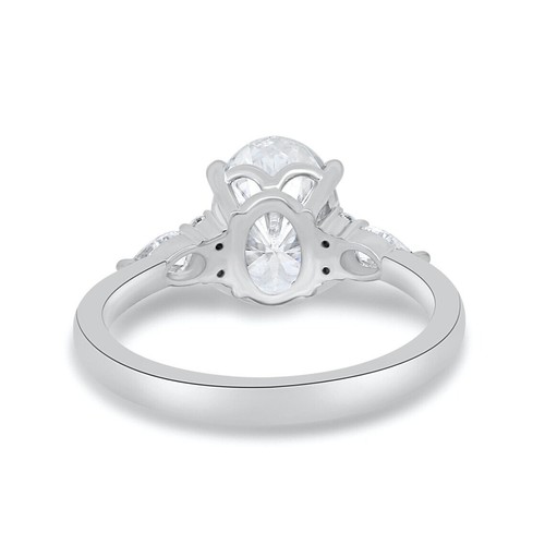2.50 Ct Oval Cut Diamond Solitaire Women Engagement Ring 14K White Gold Finish - Picture 8 of 11