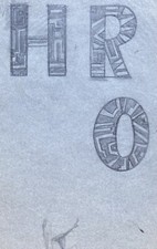 Kubische Buchstaben H.R.O. Hansestadt Rostock? Anonym Bleistift Zeichnung 