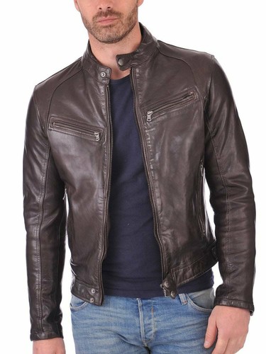 Men's Authentic Lambskin Real Leather 