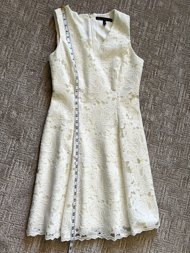 White House Schwarzmarkt ärmelloses weißes Kleid mit Spitzenpassform und Flare Größe 4 - Bild 13 von 13