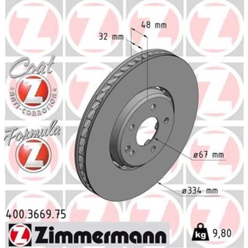 100.1236.53 ZIMMERMANN BLACK Z Disque de frein 230x9mm, 6/5, 5x100