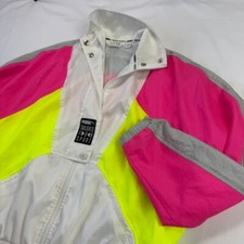 Puma Womens Small TFS Sport OG Retro Track Jacket White and Hot Pink