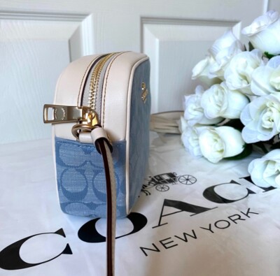 【Coach】Mini Jamie Camera Bag/Denim Coach Mini Jamie Camera Bag With Quilting - Denim/Silver/Denim